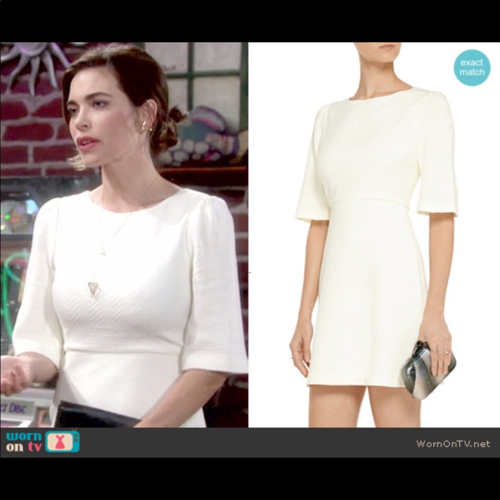 Alice + Olivia Maely Textured Bell-Sleeve Dress